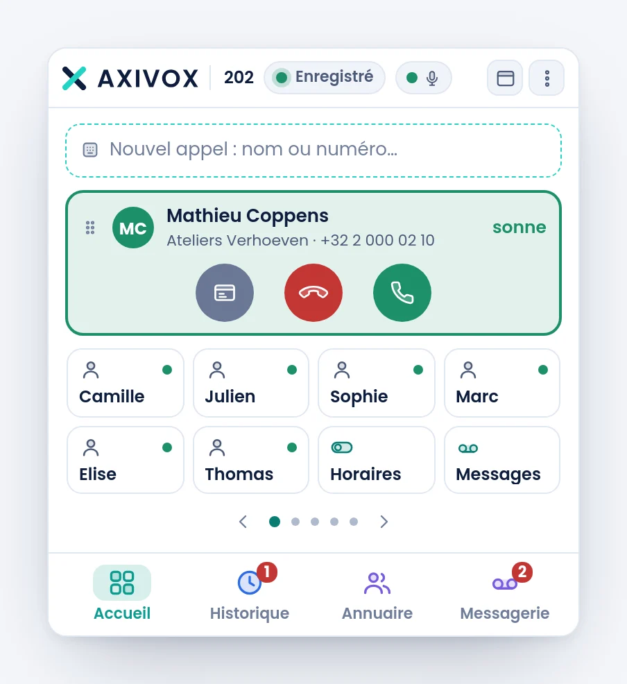 Un appel entrant : qui appelle, refuser, répondre
